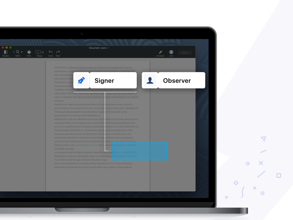 screenshot of KeepSolid Sign